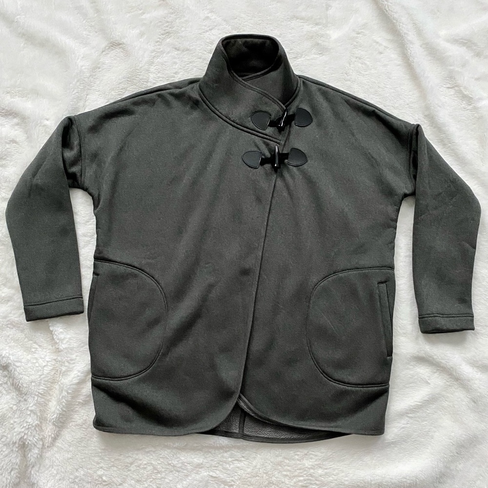 Kyodan Wrap Front Oversized Cape Style Sweatshirt Top Gray Size Medium